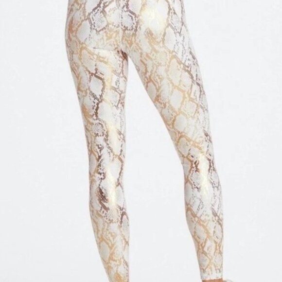 New Fabletics High-Waisted Foil Leggings Copper Foil Snake 7/8  (26" Inseam) - Picture 4 of 8